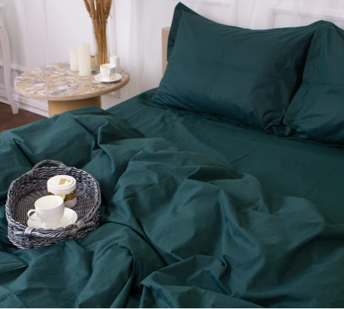 Простынь на резинке Poplin Line "091 Emerald" - высота 25 см (детские 10 см) - 2