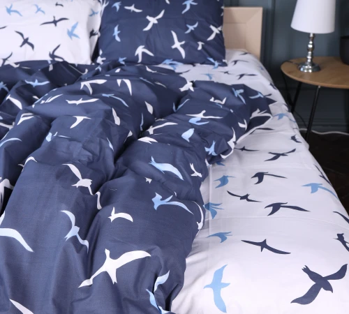 Підковдра Бязь 17-0825 Flying birds blue