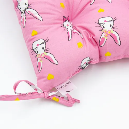 Подушка для стільця Бязь Принт 17-0528 Bunnies pink - 4