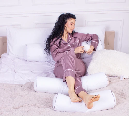 Подушка-валик №8105 Naturale Line 11-2107 White EcoSilk