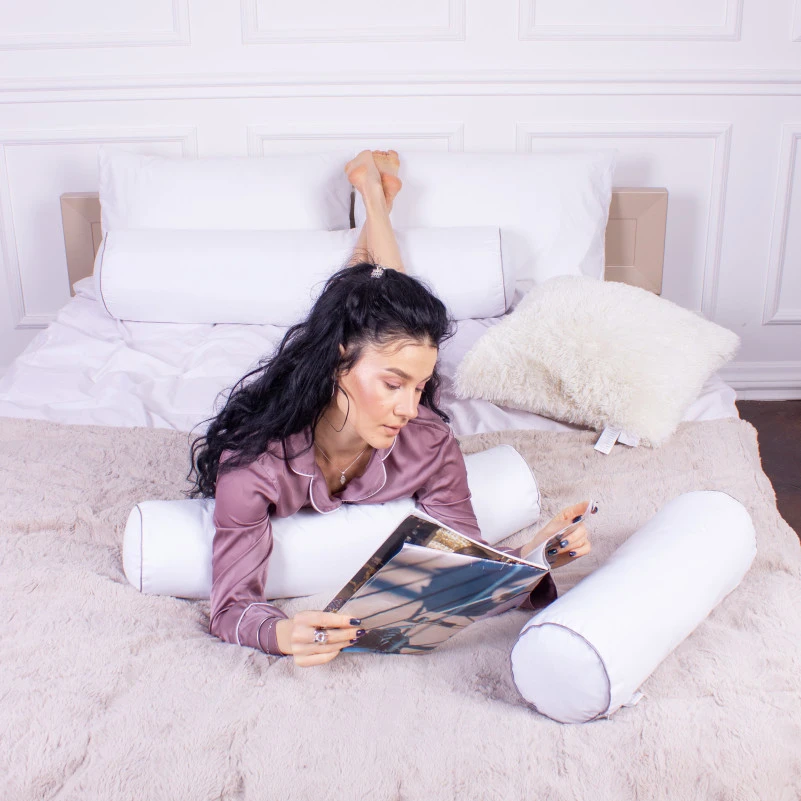 Подушка-валик №8105 Naturale Line 11-2107 White EcoSilk - 8