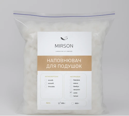 Наповнювач антиалергенний Шовк (50% шовк Капок, 50% шовкове волокно)