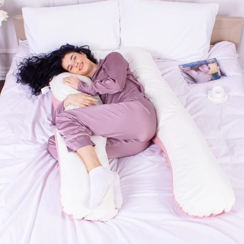 Подушка для беременных и отдыха U-образная № 8018 Eco Line "Warm Sand" EcoSilk микросатин