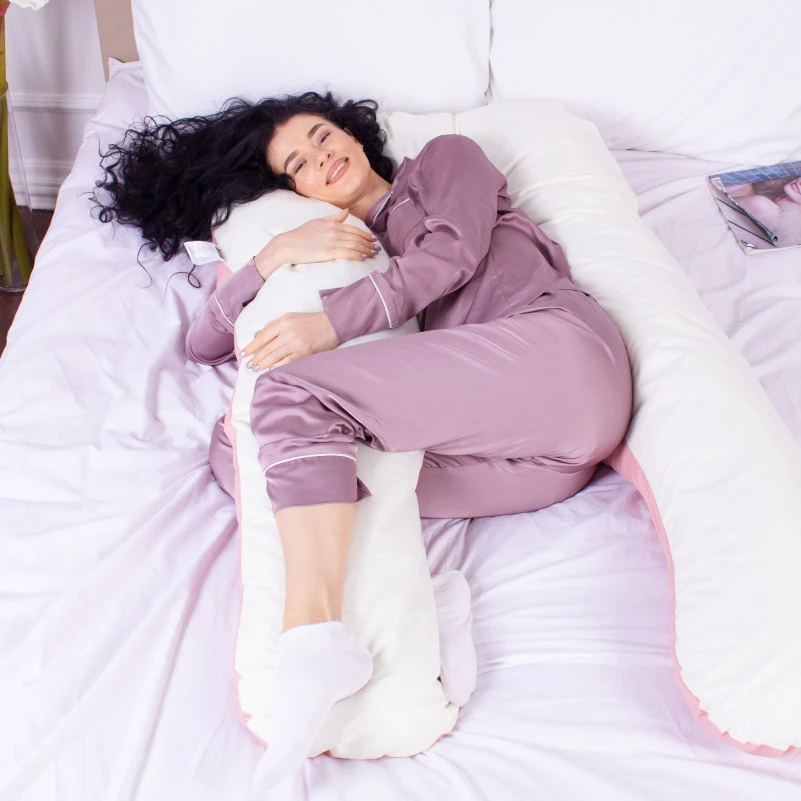 Подушка для беременных и отдыха U-образная № 8018 Eco Line "Warm Sand" EcoSilk микросатин - 6