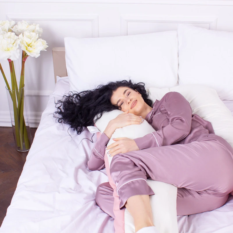 Подушка для беременных и отдыха U-образная № 8018 Eco Line "Warm Sand" EcoSilk микросатин - 7