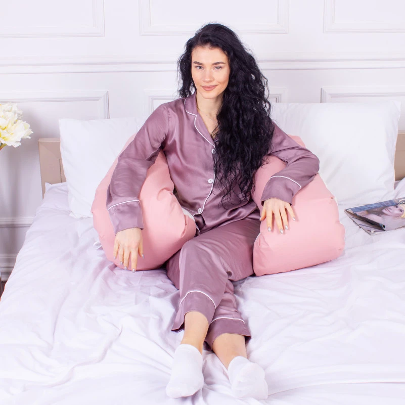 Подушка для беременных и отдыха U-образная № 8018 Eco Line "Warm Sand" EcoSilk микросатин - 8