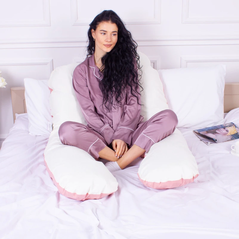 Подушка для беременных и отдыха U-образная № 8018 Eco Line "Warm Sand" EcoSilk микросатин - 11