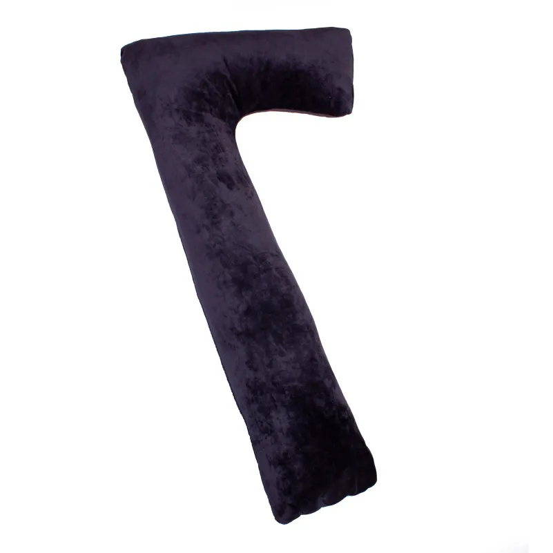 Подушка для беременных и отдыха Г-образная №8459 Velvet Line 28-0007 Black EcoSilk велюр - 11