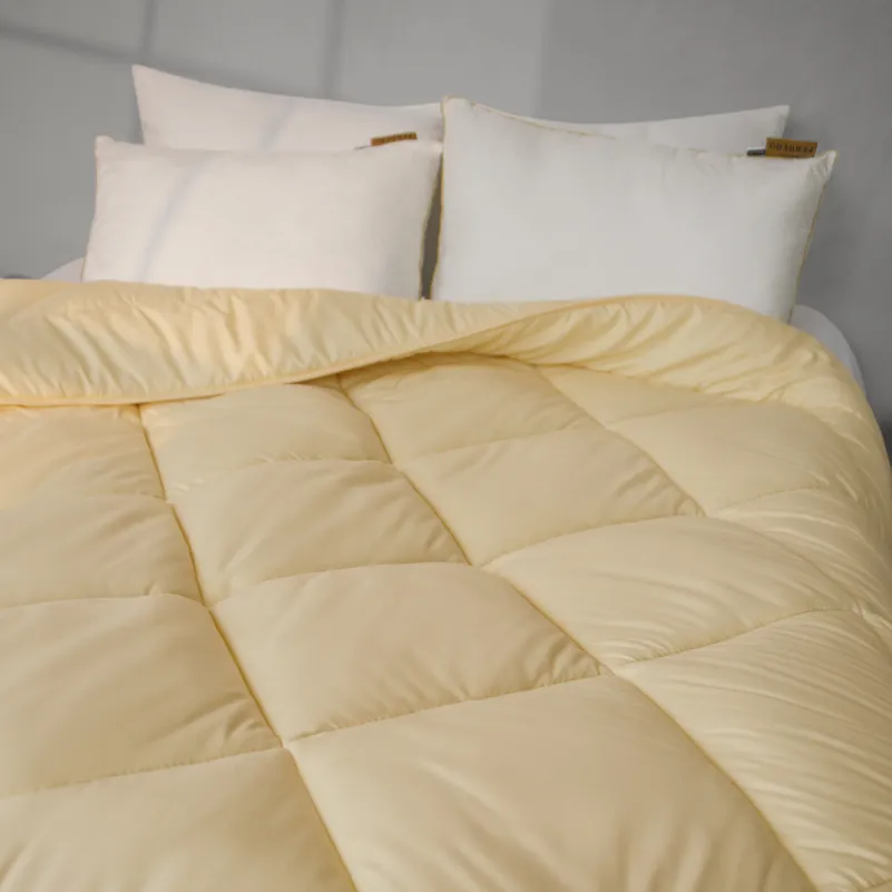 Ковдра вовняна Eco Light Creamy №1641 вовна мікросатин (супер тепла) - 5