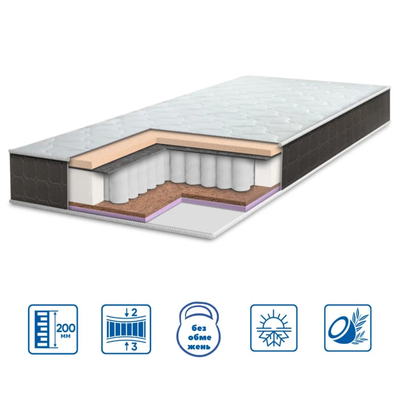 Матрац пружинний "незалежні блоки" ES Brave Spring Memory Cocos