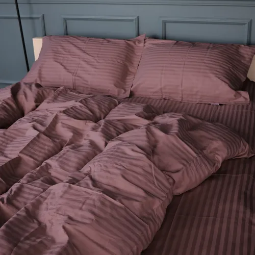 Комплект постельного белья Сатин JUNIOR Satin Stripe 30-0008 Smoky Pink