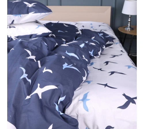 Простирадло Бязь 17-0825 Flying birds blue