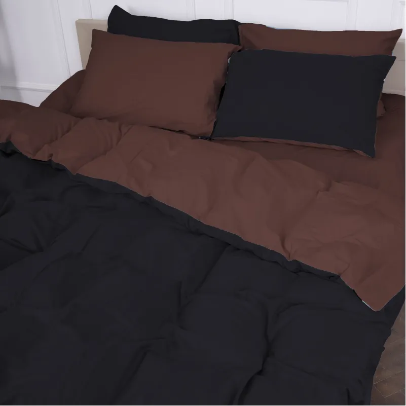 Комплект постельного белья Сатин JUNIOR Dark Chocolate 0211+0055