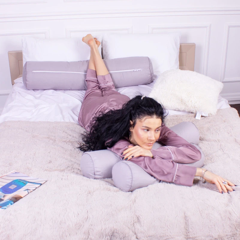 Подушка-валик №8106 Naturale Line 16-5703 Light Gray EcoSilk - 11