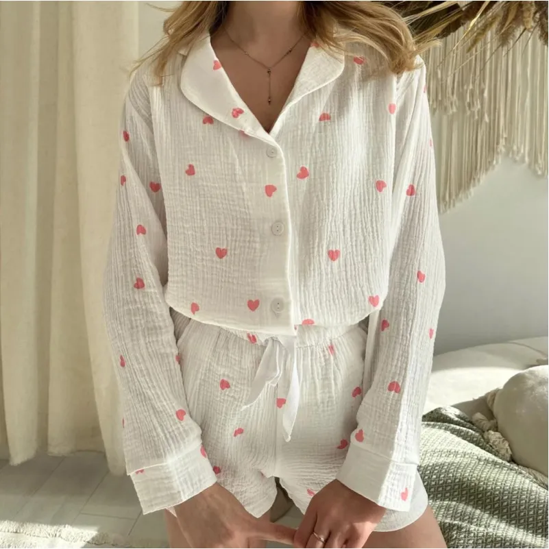 Піжама "Heart" white з шортами