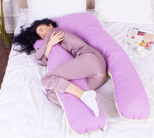 Подушка для вагітних та відпочинку U-подібна № 8003 Naturale Line "Batista" EcoSilk бязь