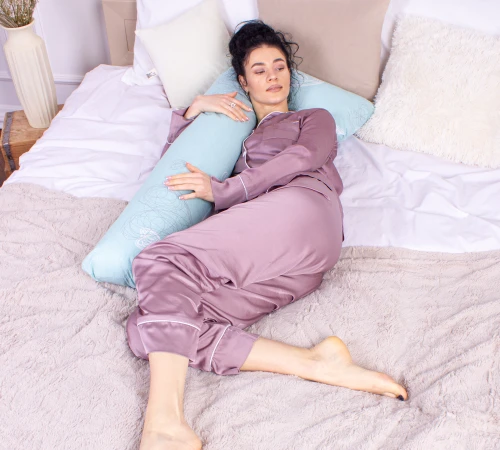 Подушка для вагітних та відпочинку Г-подібна №8440 Color Line 17-0169 Deniz Mint EcoSilk бязь