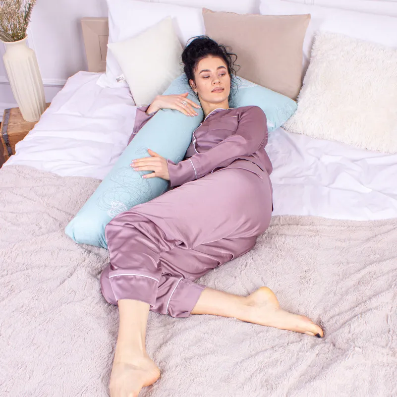 Подушка для беременных и отдыха Г-образная №8440 Color Line 17-0169 Deniz Mint EcoSilk бязь