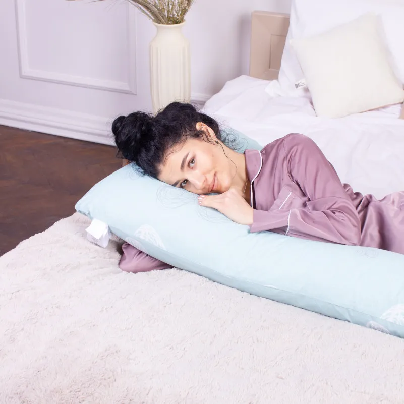 Подушка для беременных и отдыха Г-образная №8440 Color Line 17-0169 Deniz Mint EcoSilk бязь - 5