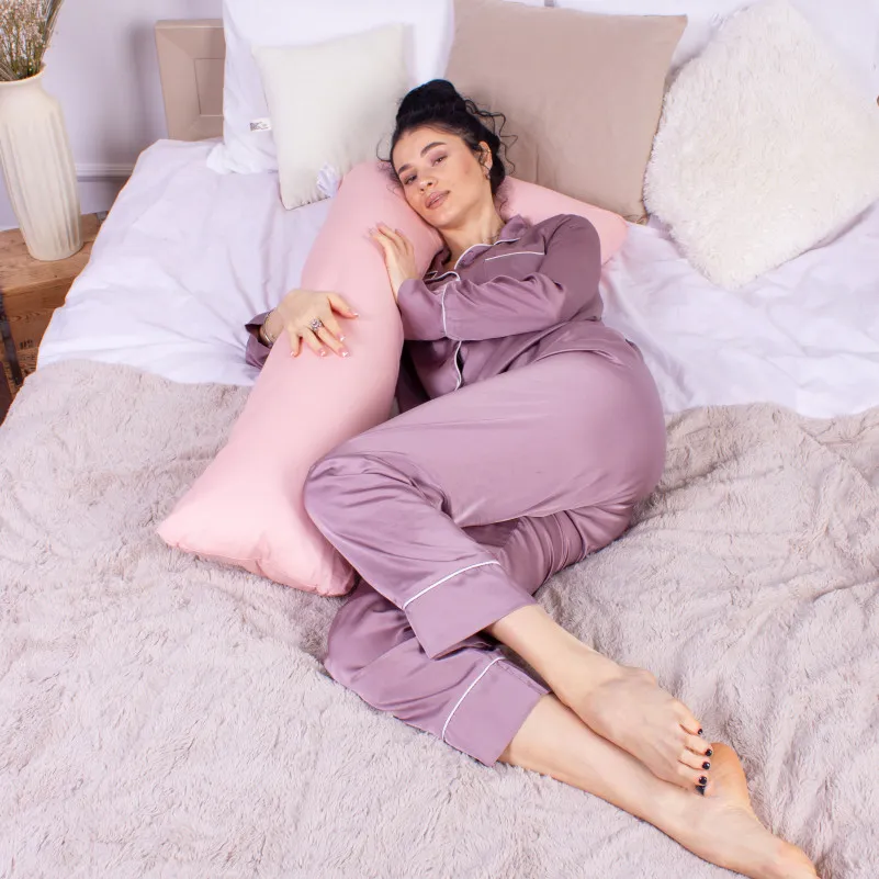 Подушка для беременных и отдыха Г-образная №8460 Eco Line Coral EcoSilk микросатин