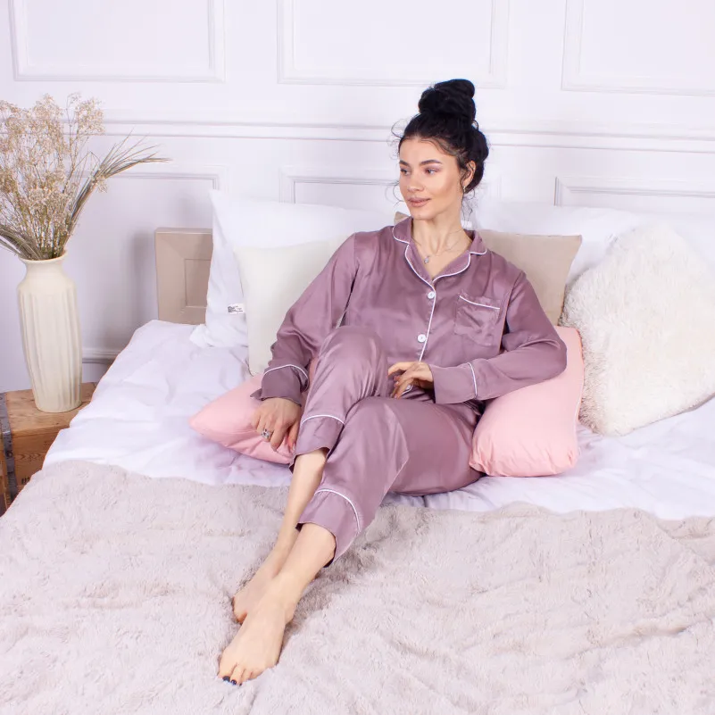 Подушка для беременных и отдыха Г-образная №8460 Eco Line Coral EcoSilk микросатин - 9