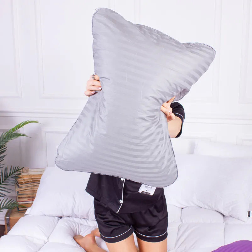 Подушка ортопедична (стружка Memory) №4019 Satin Stripe 30-0010 Light Gray Women 59*43*10 см - 5