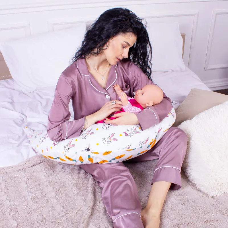 Подушка для вагітних та годування №8663 Print Line 17-0529 Bunnies white 100% Memory - 5