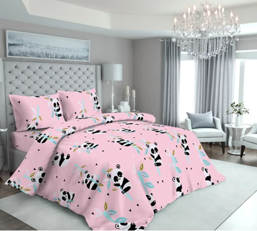 Підковдра Бязь 17-0505 Panda pink