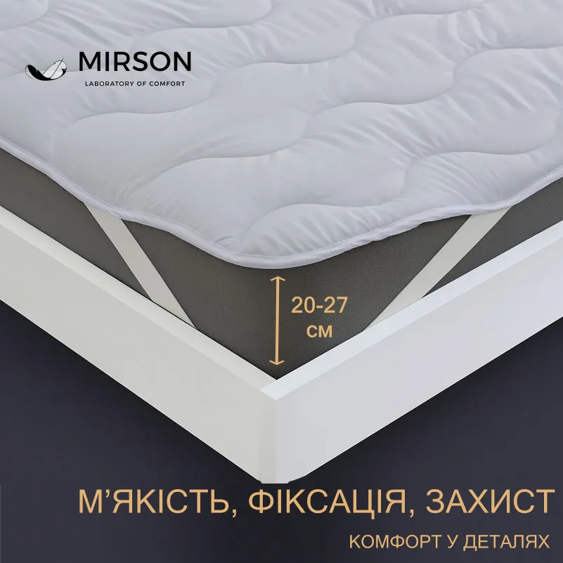 Наматрасник №9051 Eco Light Gray (Wool) (обычный на резинке по углам)