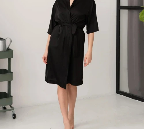 Халат "Silk Aura" black
