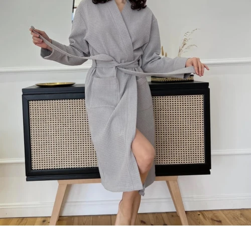 Халат "Soft Waffle long" gray
