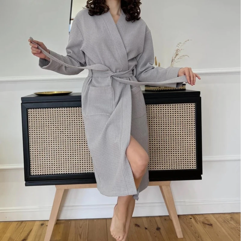Халат "Soft Waffle long" gray