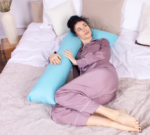 Подушка для вагітних та відпочинку Г-подібна №8421 11-2208 Mint EcoSilk Ranforce Elite