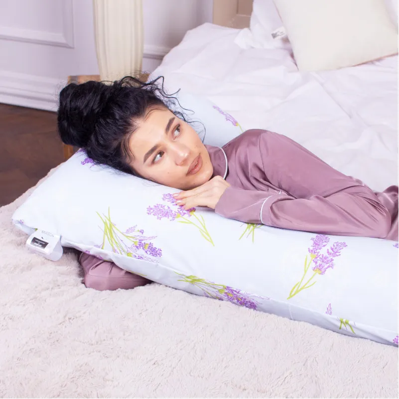 Подушка для беременных и отдыха Г-образная №8431 Color Line 17-0130 Lavender sea EcoSilk бязь - 5