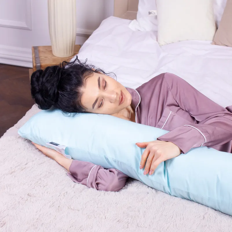 Подушка для беременных и отдыха Г-образная №8461 Eco Line Blue EcoSilk микросатин - 5