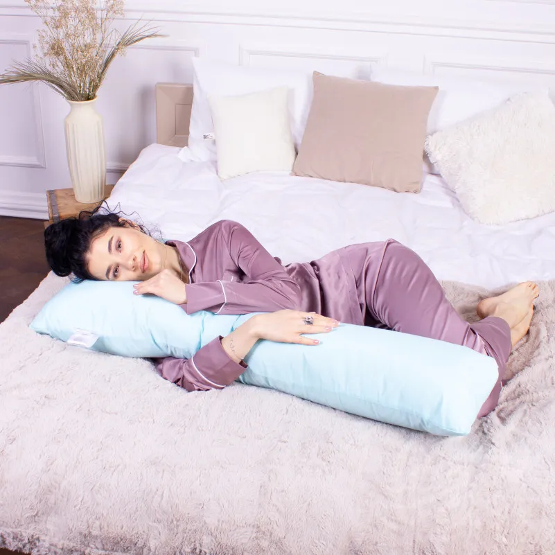 Подушка для беременных и отдыха Г-образная №8461 Eco Line Blue EcoSilk микросатин - 6