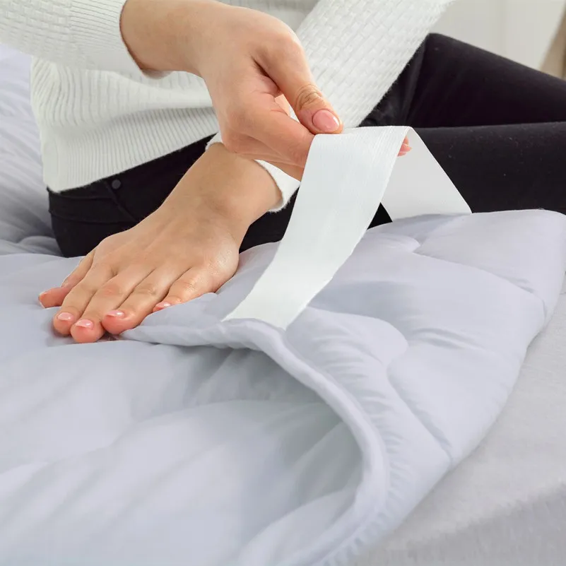 Наматрасник №9051 Eco Light Gray (Wool) (обычный на резинке по углам) - 8