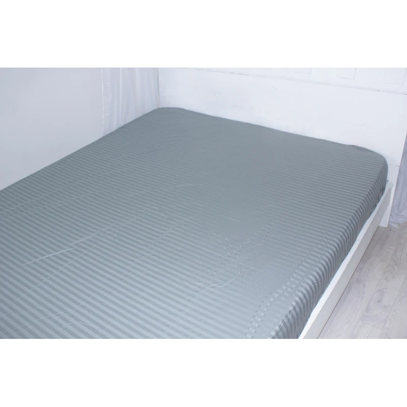 Простынь на резинке Satin Stripe 30-0010 Light Gray - 6