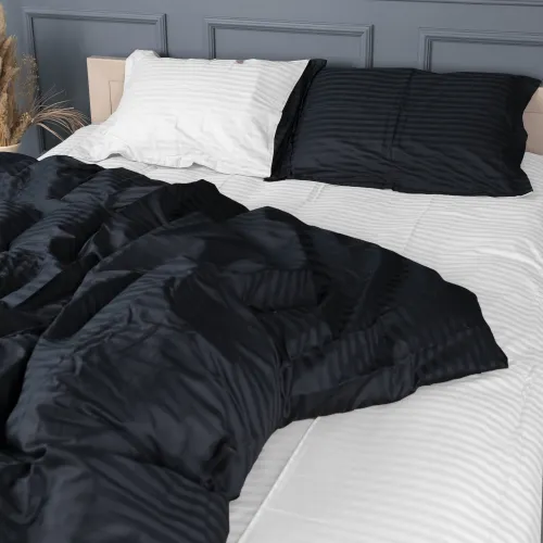 Комплект постельного белья Сатин JUNIOR Satin Stripe 30-0021 + 30-0001 Atanelly