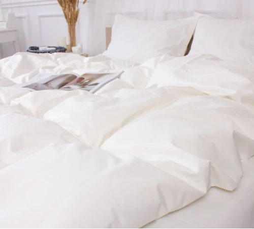 Простирадло на гумці Poplin Line "002 Milky White" - висота 25 см (дитячі 10 см) - 2