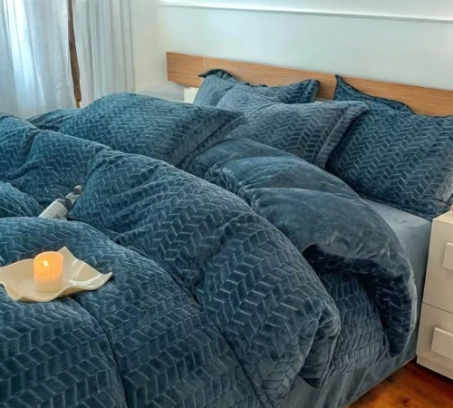 Комплект постільної білизни Velour Elegance emerald