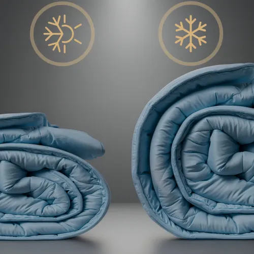 Набір антиалергенний з Тенсель Супер Теплий Eco Light Blue №1673 (ковдра + подушки 50*70 середні) - 4