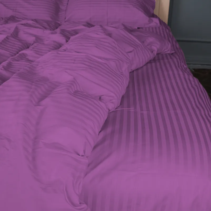 Комплект постельного белья Сатин JUNIOR Satin Stripe 30-0009 Purple - 1
