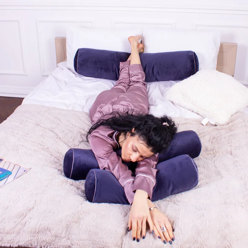 Подушка-валик №8557 Velvet Line 28-0006 Navy blue 100% Memory - 8