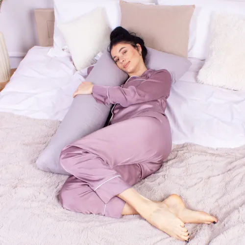 Подушка для беременных и отдыха Г-образная №8412 16-5703 Light Gray EcoSilk Ranforce Elite