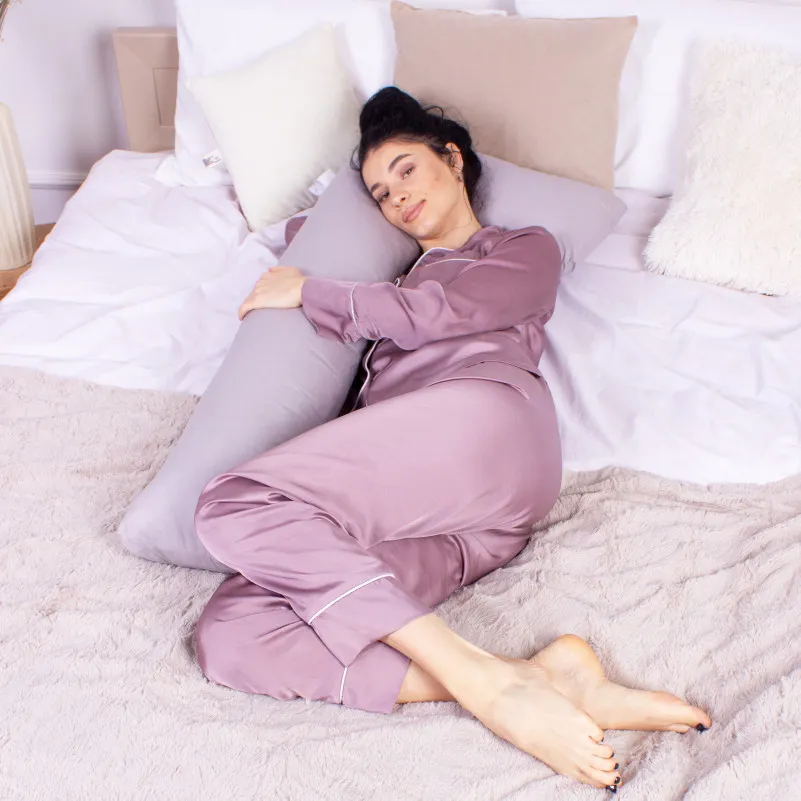 Подушка для беременных и отдыха Г-образная №8412 16-5703 Light Gray EcoSilk Ranforce Elite