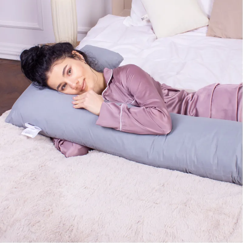 Подушка для беременных и отдыха Г-образная №8462 Eco Line Gray EcoSilk микросатин - 5