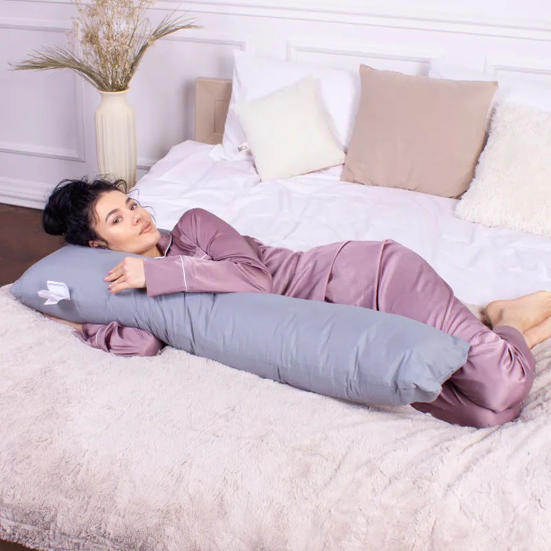 Подушка для беременных и отдыха Г-образная №8462 Eco Line Gray EcoSilk микросатин - 6