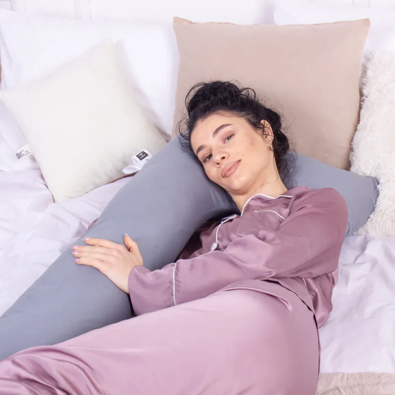Подушка для беременных и отдыха Г-образная №8462 Eco Line Gray EcoSilk микросатин - 7