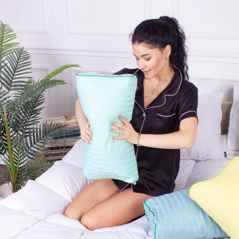 Подушка ортопедична (стружка Memory) №4189 Satin Stripe 30-0013 Azure KIDDY 50*29*5/8 см